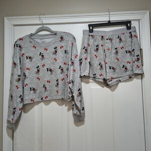 American Eagle Disney Mickey Mouse Pajama Lounge Short Set Size Medium